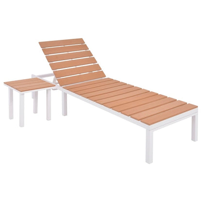 Sun Lounger Aluminium and WPC Brown