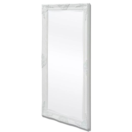 Wall Mirror Baroque Style 47.2"x23.6" White