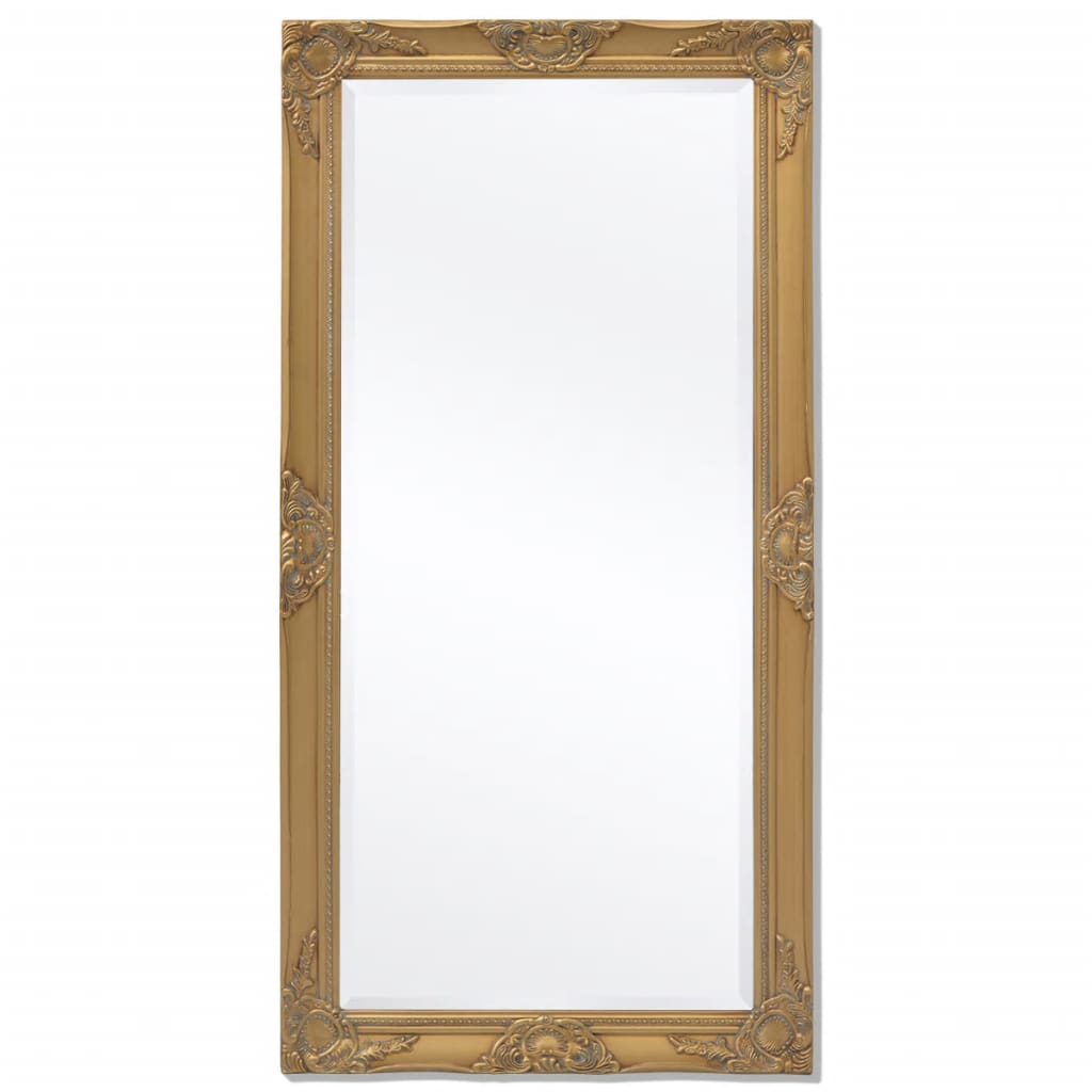 Wall Mirror Baroque Style 47.2"x23.6" White