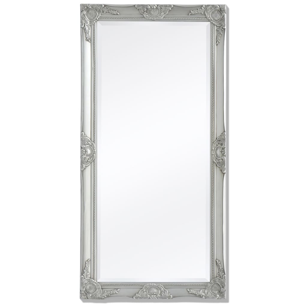 Wall Mirror Baroque Style 47.2"x23.6" White