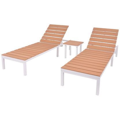 Sun Lounger Aluminium and WPC Brown