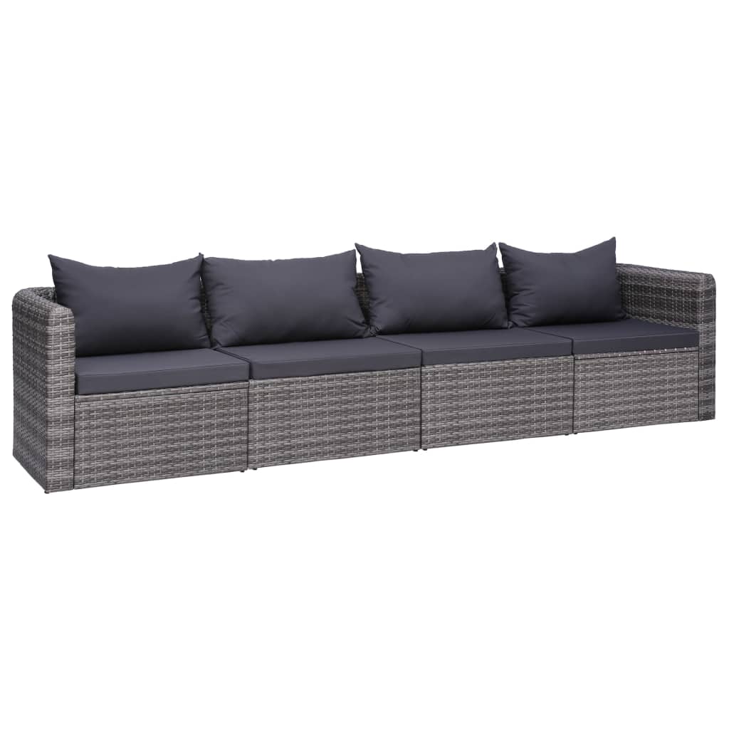 Garden Corner Sofas 2 pcs Gray Poly Rattan