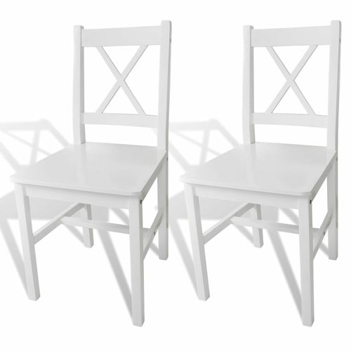 Dining Chairs 6 pcs White Pinewood