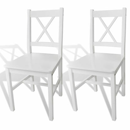 Dining Chairs 6 pcs White Pinewood