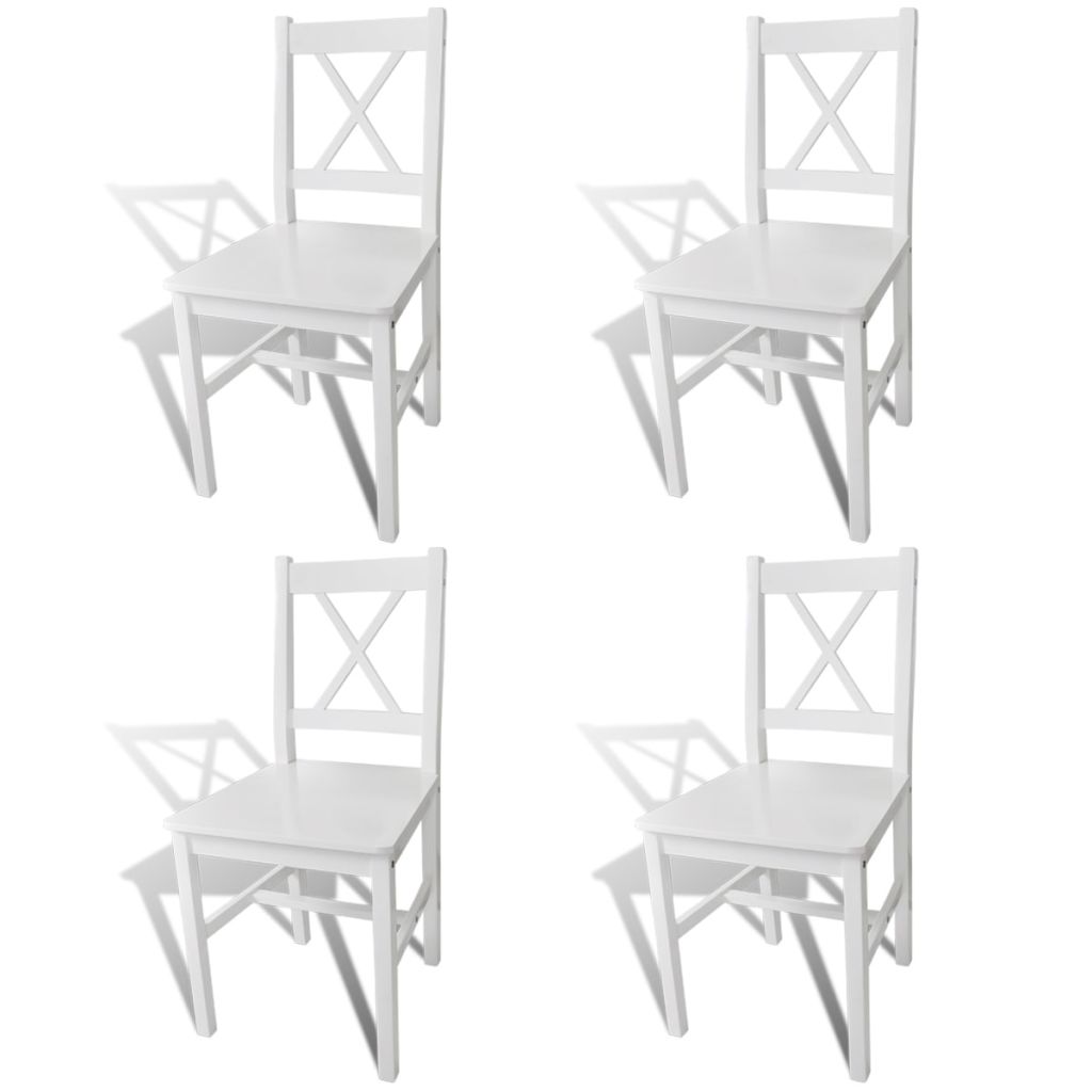 Dining Chairs 6 pcs White Pinewood