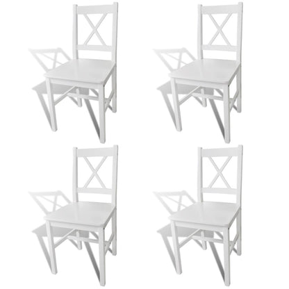 Dining Chairs 6 pcs White Pinewood