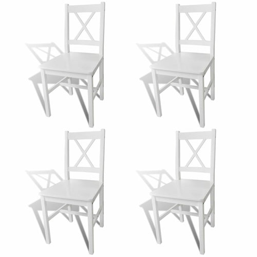 Dining Chairs 6 pcs White Pinewood