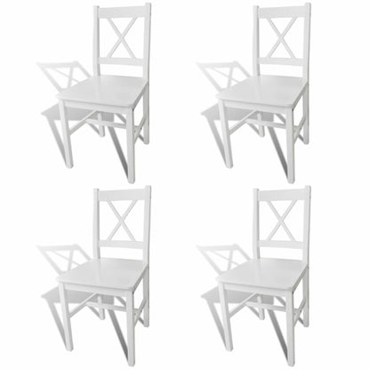 Dining Chairs 6 pcs White Pinewood