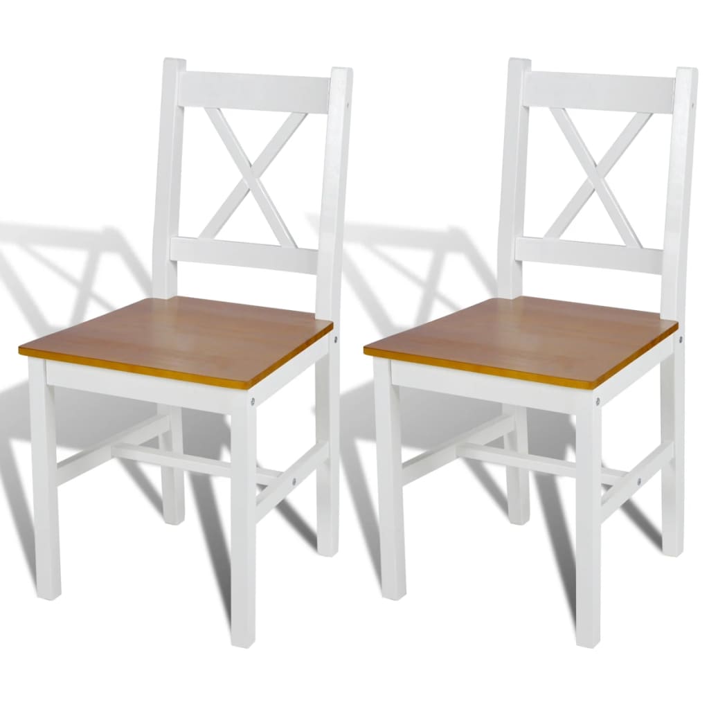 Dining Chairs 6 pcs White Pinewood