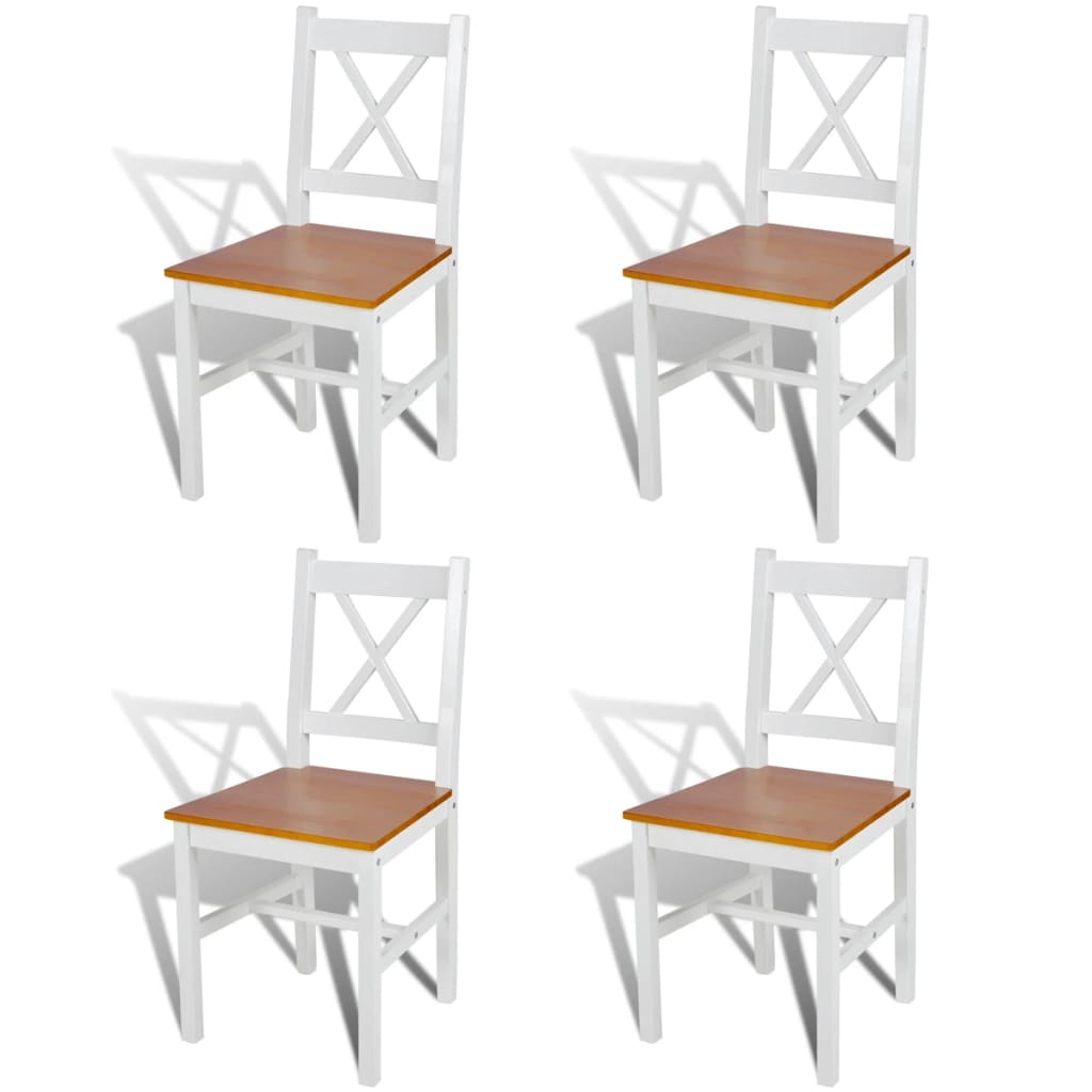 Dining Chairs 6 pcs White Pinewood