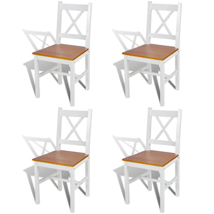 Dining Chairs 6 pcs White Pinewood