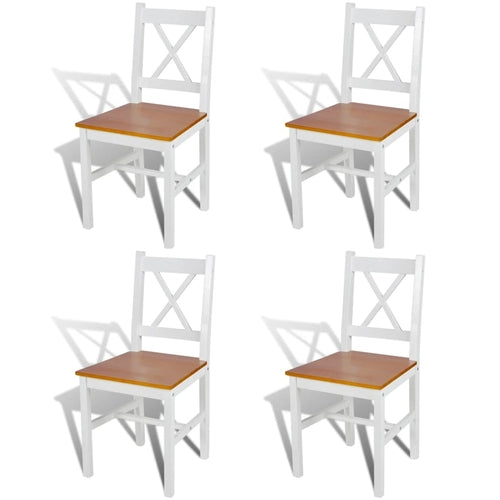 Dining Chairs 6 pcs White Pinewood