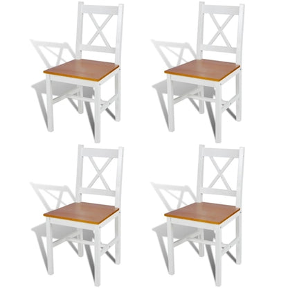 Dining Chairs 6 pcs White Pinewood