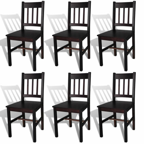 Dining Chairs 6 pcs White Pinewood