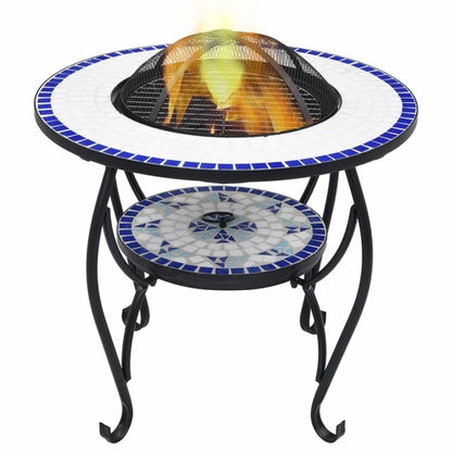 Mosaic Fire Pit Table Terracotta 26.8" Ceramic