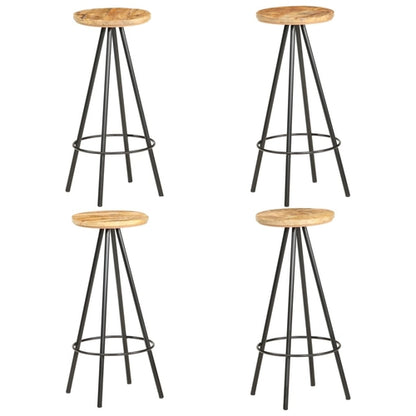 Bar Stools 2 pcs Rough Mango Wood