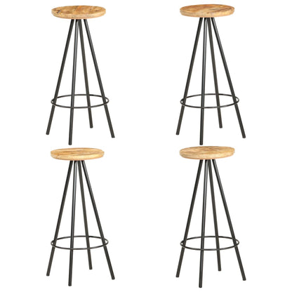 Bar Stools 2 pcs Rough Mango Wood