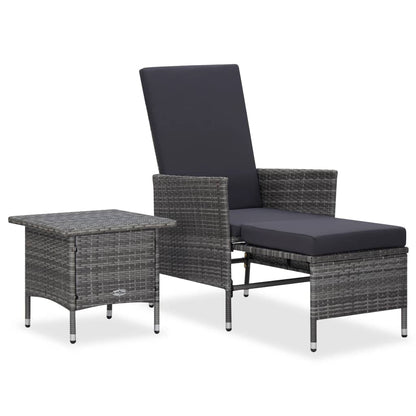 2 Piece Garden Lounge Set with Cushions Poly Rattan Black