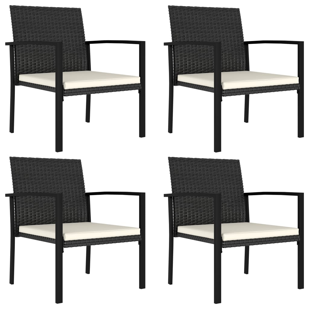 Garden Dining Chairs 2 pcs Poly Rattan Black