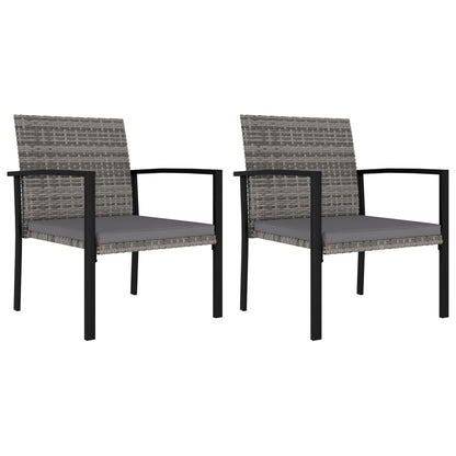 Garden Dining Chairs 2 pcs Poly Rattan Black