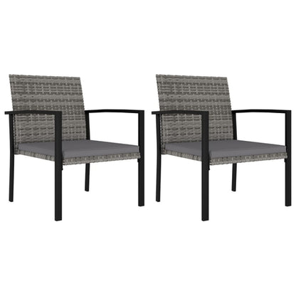 Garden Dining Chairs 2 pcs Poly Rattan Black