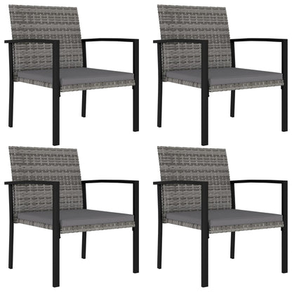 Garden Dining Chairs 2 pcs Poly Rattan Black