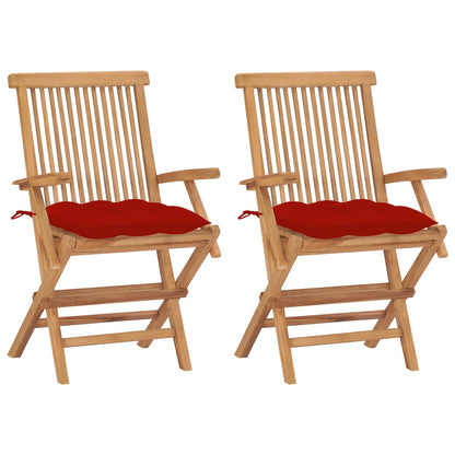 Garden Chairs with Anthracite Cushions 3 pcs Solid Teak Wood