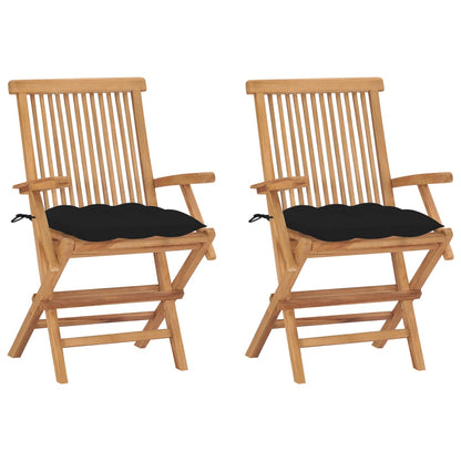 Garden Chairs with Anthracite Cushions 3 pcs Solid Teak Wood