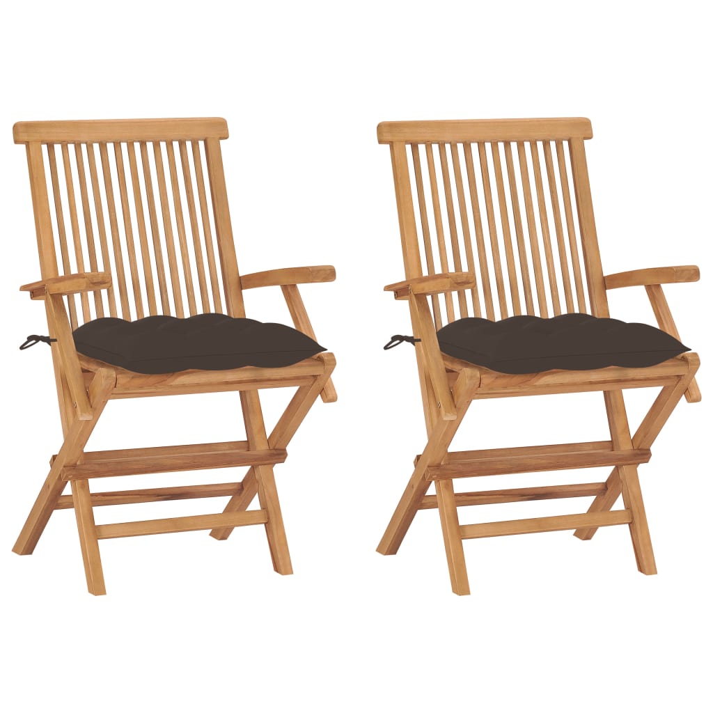 Garden Chairs with Anthracite Cushions 3 pcs Solid Teak Wood