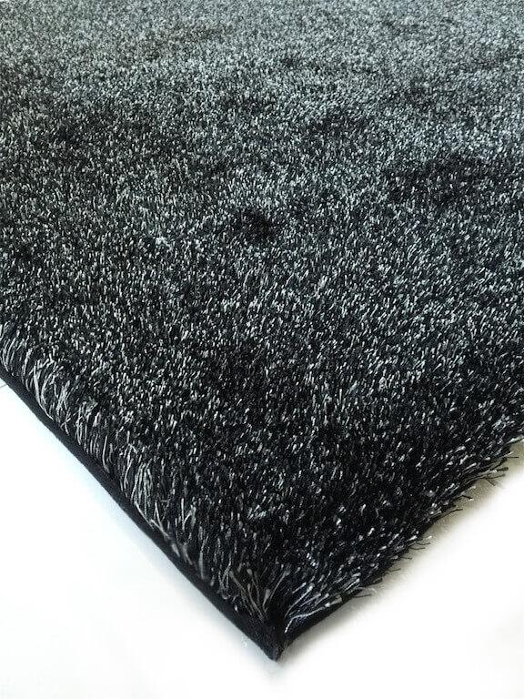 Fuzzy Two Tone Black Ash Area Rug