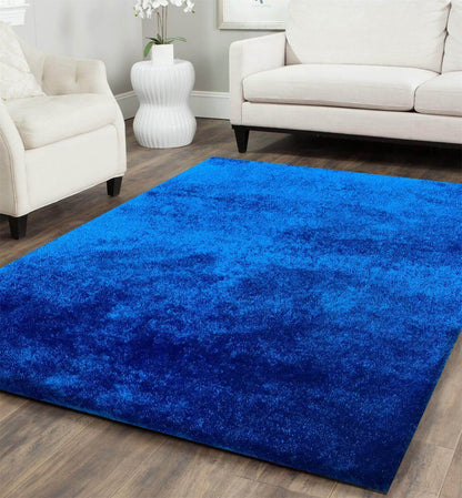 Fuzzy Electro Blue Area Rug