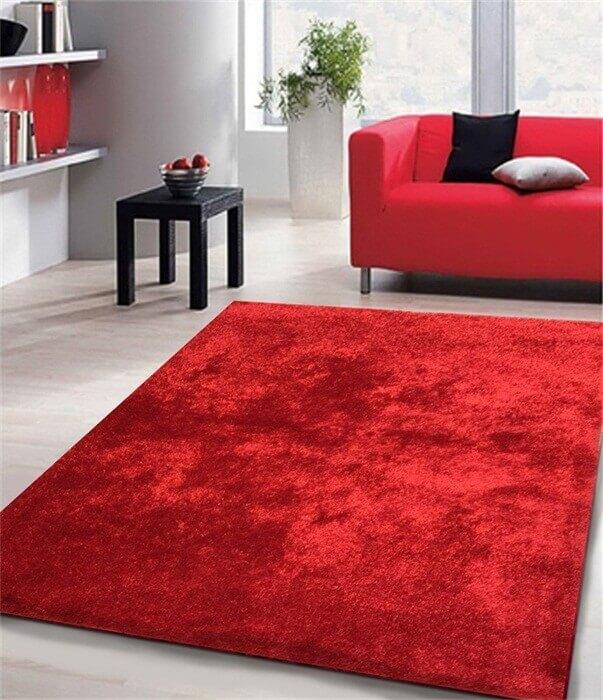 Fuzzy Red Area Rug