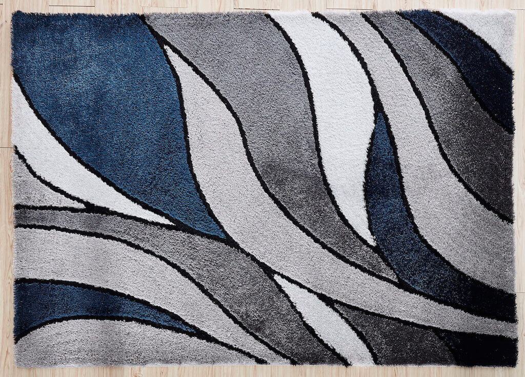 Aria Blue & Gray Soft Pile Shaggy Area Rug