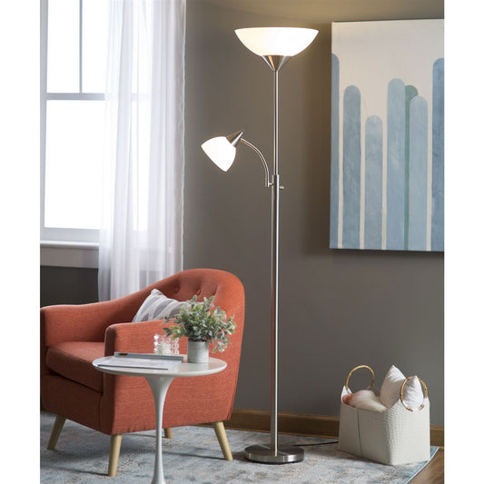 Modern 71-inch High Floor Lamp with Gooseneck Reading Light