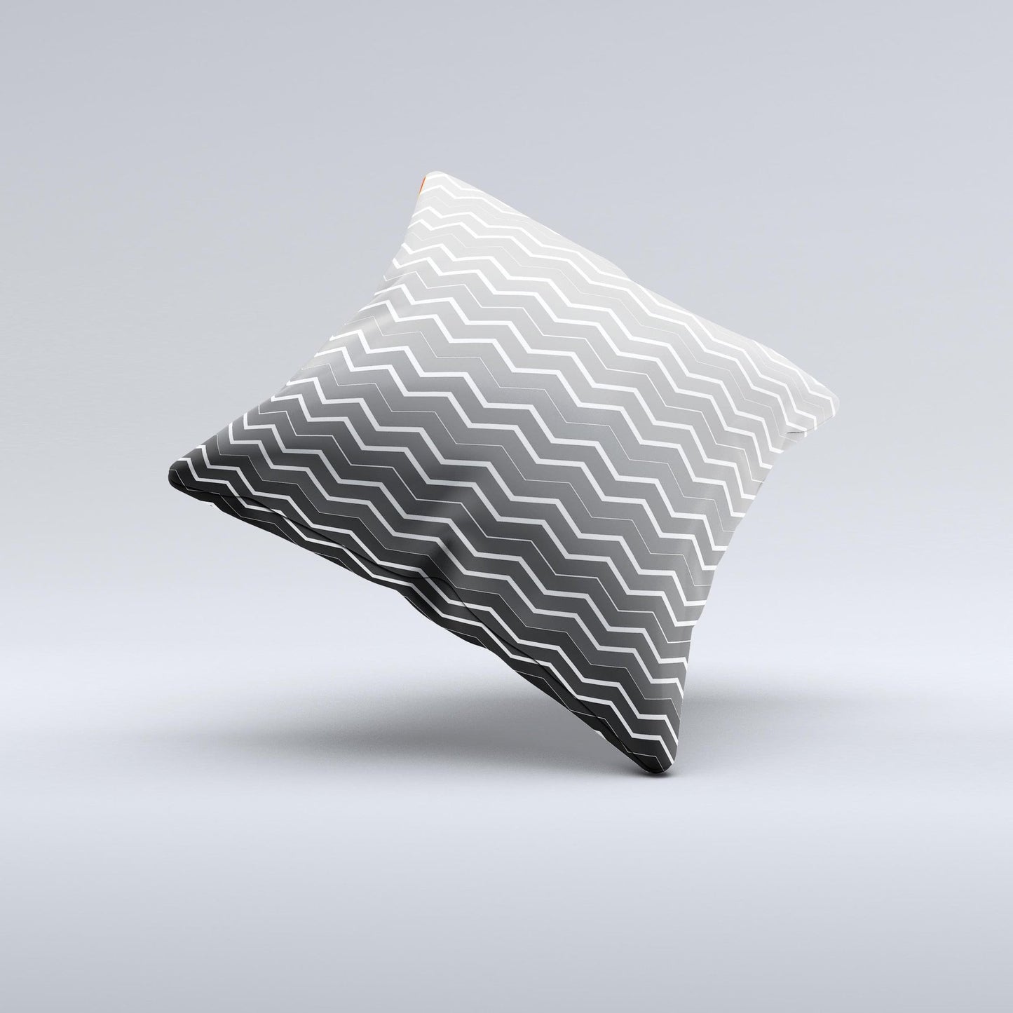 Black Gradient Layered Chevron Ink-Fuzed Decorative Throw Pillow