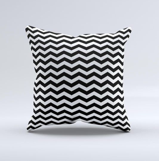 Black White Chevron Pattern V2 Ink-Fuzed Decorative Throw Pillow