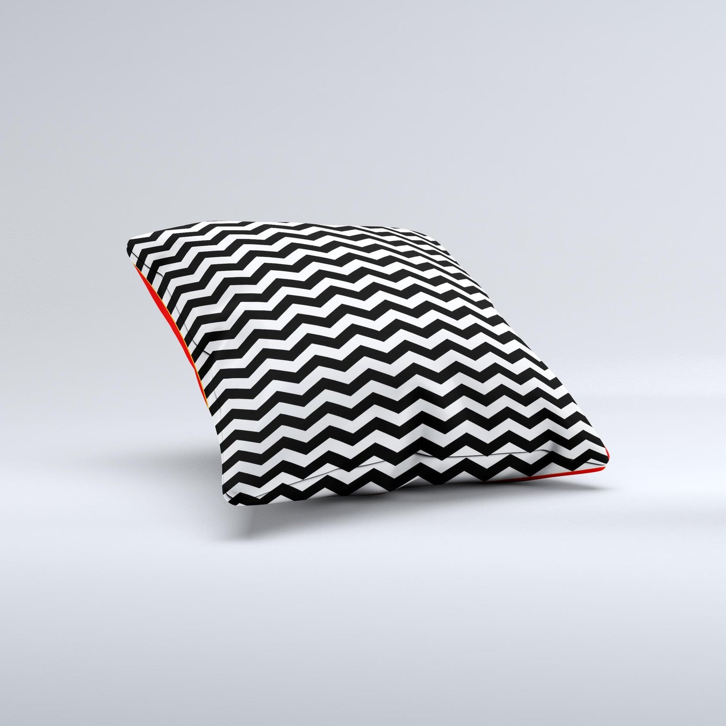 Black White Chevron Pattern V2 Ink-Fuzed Decorative Throw Pillow