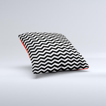 Black White Chevron Pattern V2 Ink-Fuzed Decorative Throw Pillow