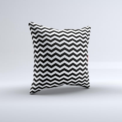 Black White Chevron Pattern V2 Ink-Fuzed Decorative Throw Pillow