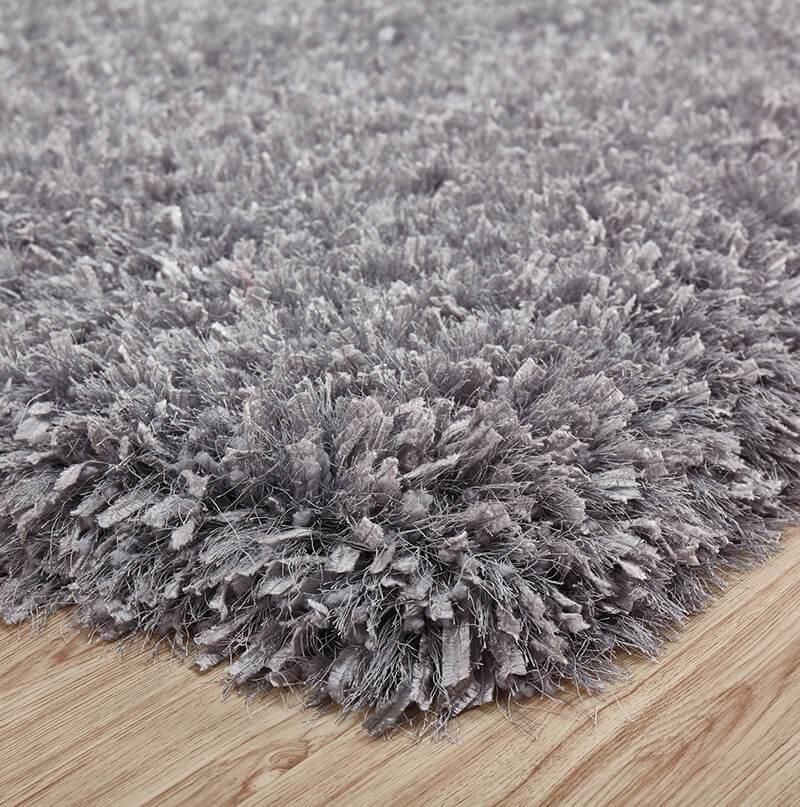 "Coral" Platinum Shag Area Rug High Pile