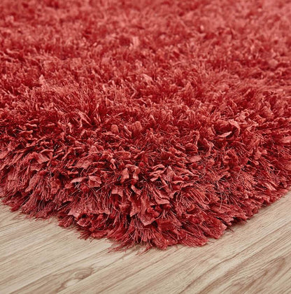 "Coral" Shag Area Rug High Pile in Peach