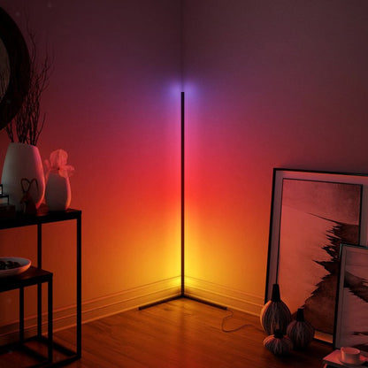 Corner Floor Lamp, Minimalist RGB LED Light