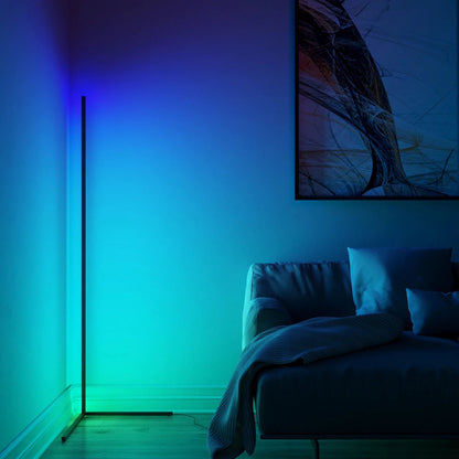 Corner Floor Lamp, Minimalist RGB LED Light