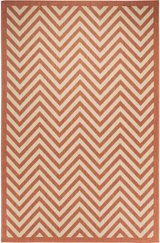 Chevron Design Indoor/Outdoor Coral Area Rug