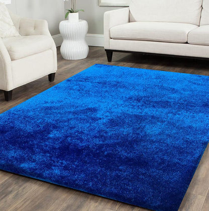 Fuzzy Electro Blue Area Rug