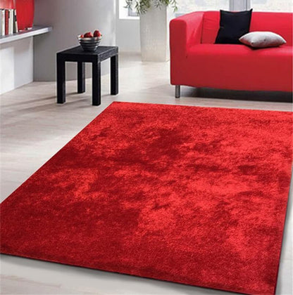 Fuzzy Red Area Rug