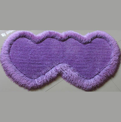 Lavender Double Heart Decorative Area Rug