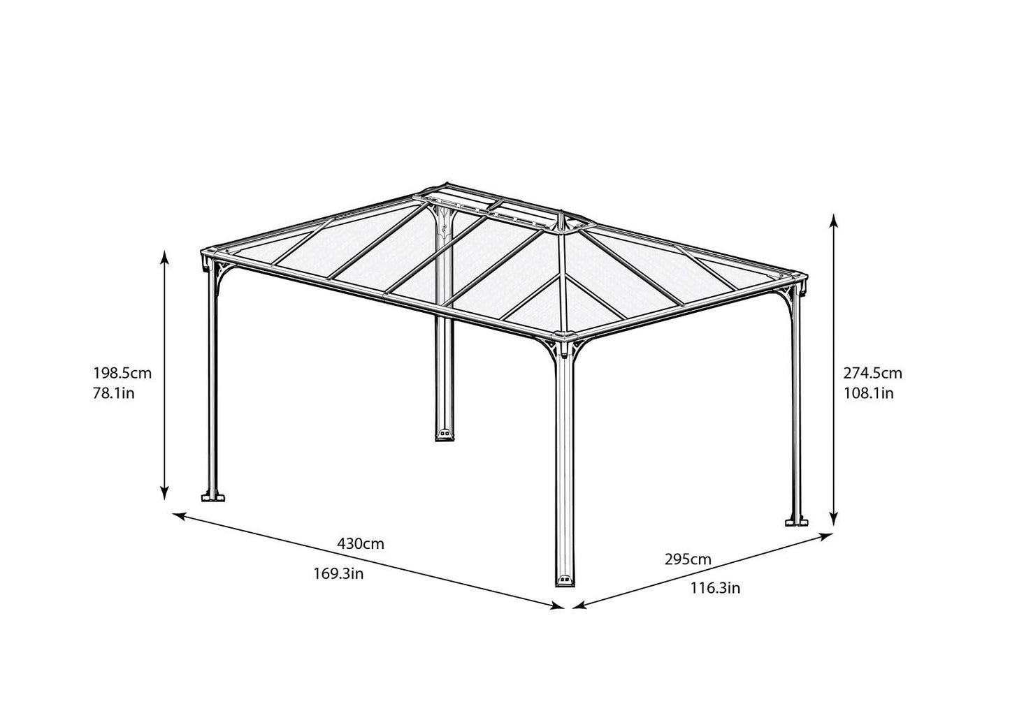 Palram Martinique Gazebo - 10' x 14'