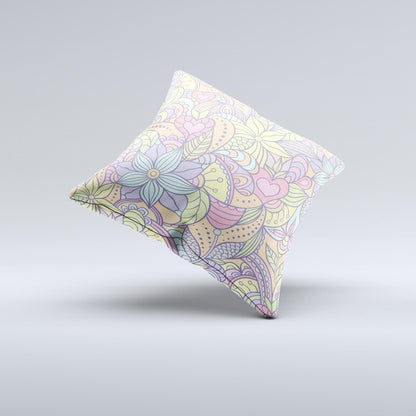 Subtle Abstract Flower Pattern  Ink-Fuzed Decorative Throw Pillow