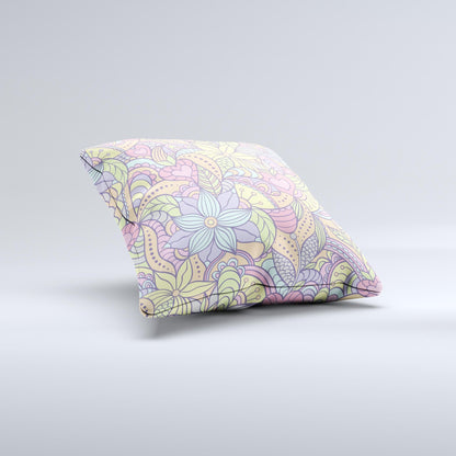 Subtle Abstract Flower Pattern  Ink-Fuzed Decorative Throw Pillow